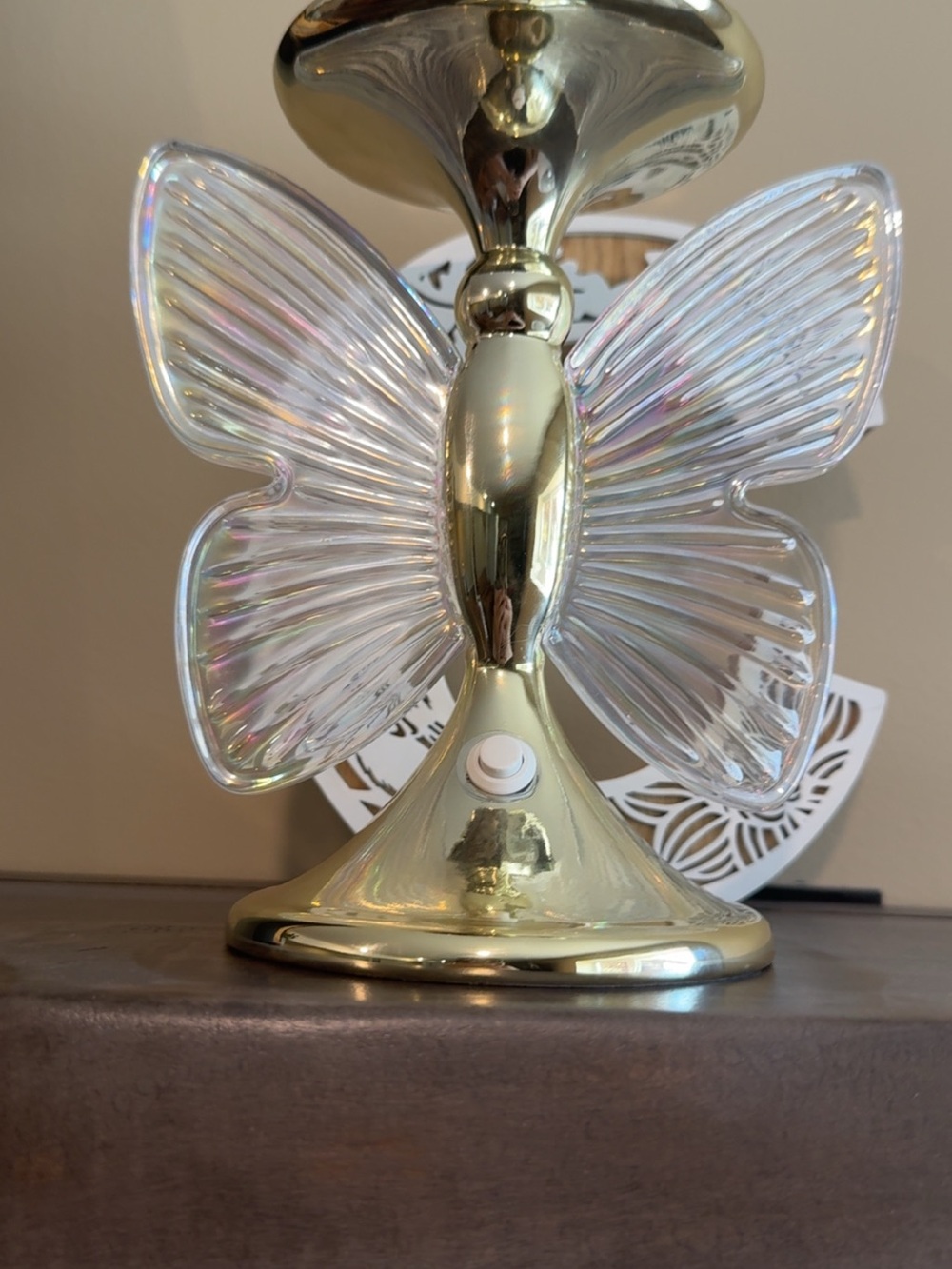 Bath & Body Works iridescent Butterfly Candle Holder - Gold Base 🦋✨🕯️